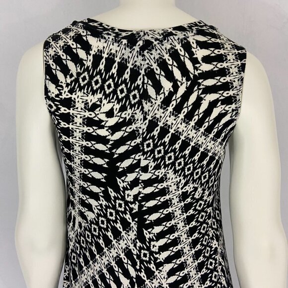 BCX Women's Dress Size Medium A Line Sleeveless Knee Length Black & White Casual - Picture 5 of 8